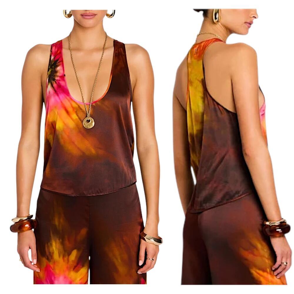 Retrofête NWT Women's 'Dori' Tank Top Orenda Sleeveless Scoop-Neck, Brown Medium